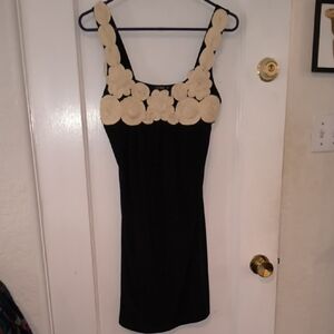 Star Vixen | Black and Cream Floral Mini Dress